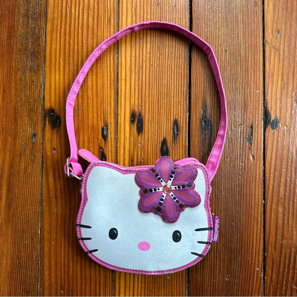 2008 Sanrio Hello Kitty faux silk mini bag